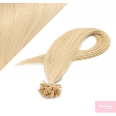 20" (50cm) Nail tip / U tip human hair pre bonded extensions - the lightest blonde