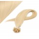 20" (50cm) Nail tip / U tip human hair pre bonded extensions - the lightest blonde