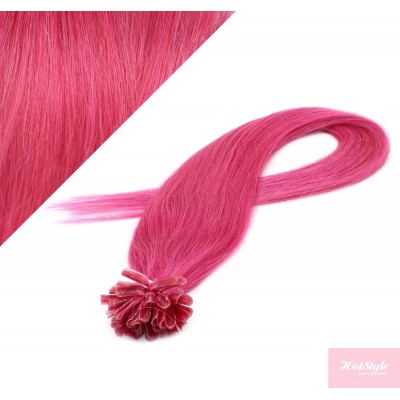 20" (50cm) Nail tip / U tip human hair pre bonded extensions - pink