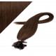 24" (60cm) Nail tip / U tip human hair pre bonded extensions - medium brown