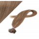 24" (60cm) Nail tip / U tip human hair pre bonded extensions - light brown