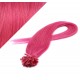 24" (60cm) Nail tip / U tip human hair pre bonded extensions - pink