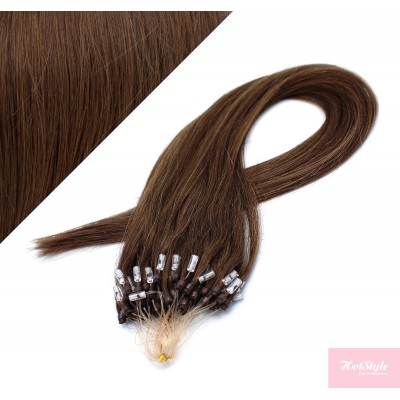 16" (40cm) Micro ring human hair extensions - medium brown