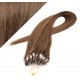 15" (40cm) Micro ring human hair extensions - medium light brown