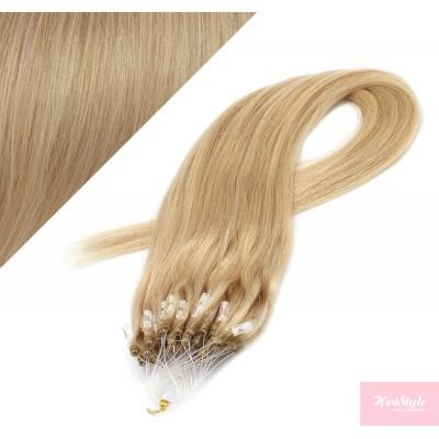 16" (40cm) Micro ring human hair extensions - natural blonde