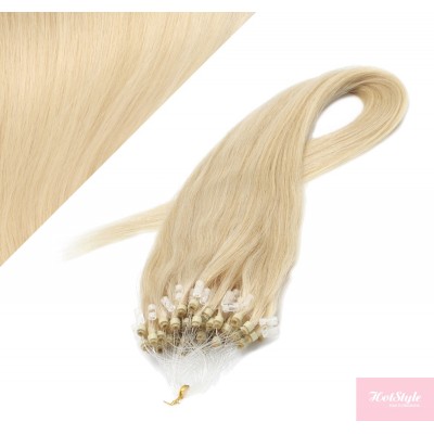 16" (40cm) Micro ring human hair extensions - the lightest blonde