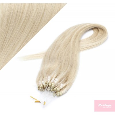 16" (40cm) Micro ring human hair extensions - platinum blonde