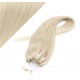 15" (40cm) Micro ring human hair extensions - platinum blonde