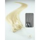 15" (40cm) Micro ring human hair extensions – platinum blonde