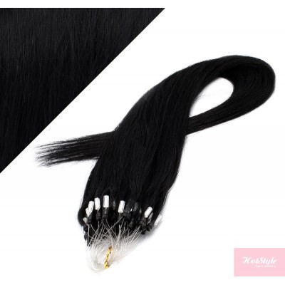 20" (50cm) Micro ring human hair extensions - black