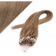 20" (50cm) Micro ring human hair extensions - light brown