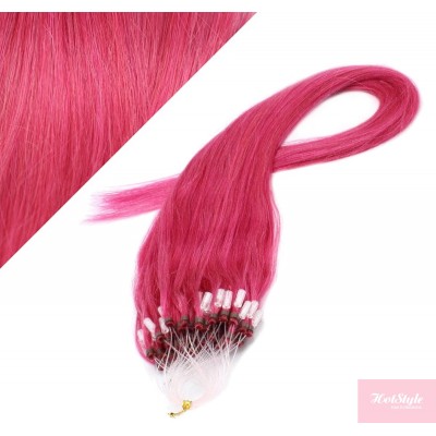 24" (60cm) Micro ring human hair extensions - pink