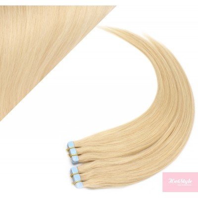 16" (40cm) Tape Hair / Tape IN human REMY hair - the lightest blonde