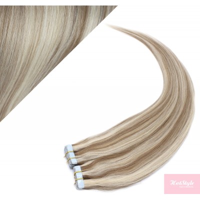 20" (50cm) Tape Hair / Tape IN human REMY hair - platinum/light brown