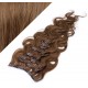 20" (50cm) Clip in wavy human REMY hair - medium brown