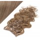 20" (50cm) Clip in wavy human REMY hair - light brown