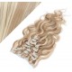 20" (50cm) Clip in wavy human REMY hair - mixed blonde