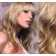 20" (50cm) Clip in wavy human REMY hair - platinum/light brown