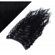 20" (50cm) Clip in curly human REMY hair - black