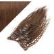 20" (50cm) Clip in curly human REMY hair - medium brown