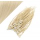 20" (50cm) Clip in curly human REMY hair - platinum blonde