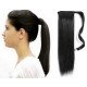 Clip in ponytail wrap / braid hair extension 24" straight - black