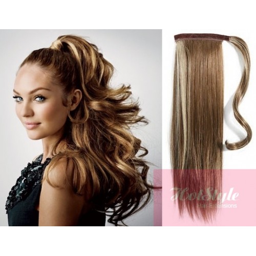 Clip in ponytail wrap / braid hair extension 24" straight ...