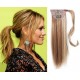Clip in ponytail wrap / braid hair extension 24" straight - mixed blonde
