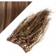 20" (50cm) Clip in curly human REMY hair - dark brown / blonde