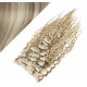 20" (50cm) Clip in curly human REMY hair - platinum / light brown