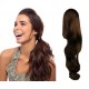Clip in ponytail wrap / braid hair extension 24" wavy – dark brown