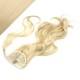 Clip in ponytail wrap / braid hair extension 24" wavy - the lightest blonde