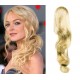 Clip in ponytail wrap / braid hair extension 24" wavy – the lightest blonde