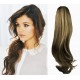 Clip in ponytail wrap / braid hair extension 24" wavy – dark brown / blonde