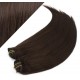15" (40cm) Deluxe clip in human REMY hair - dark brown