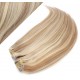 15" (40cm) Deluxe clip in human REMY hair - mixed blonde