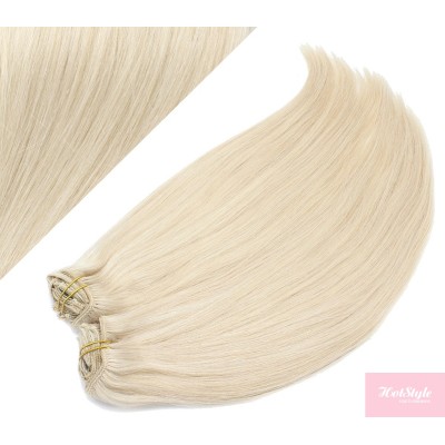 20" (50cm) Deluxe clip in human REMY hair - platinum