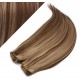 20" (50cm) Deluxe clip in human REMY hair - dark brown / blonde