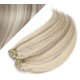 20" (50cm) Deluxe clip in human REMY hair - platinum / light brown
