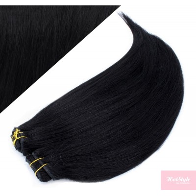 24" (60cm) Deluxe clip in human REMY hair black - Hair Extensions Hotstyle