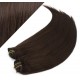 24" (60cm) Deluxe clip in human REMY hair - dark brown