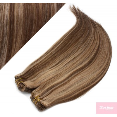 zwanger Doordeweekse dagen Informeer 28" (70cm) Deluxe clip in human REMY hair - dark brown/blonde - Hair  Extensions Hotstyle