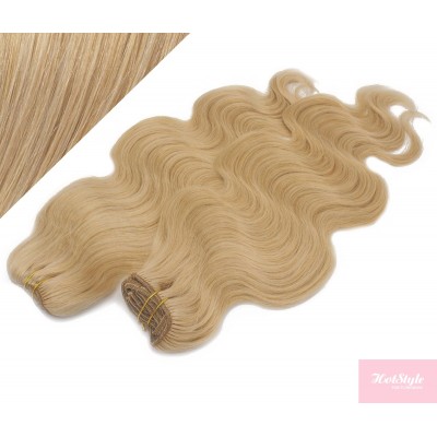 20" (50cm) Deluxe wavy clip in human REMY hair - natural blonde