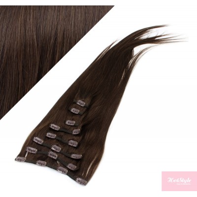 15" (40cm) Clip in human REMY hair - dark brown