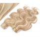 20" (50cm) Deluxe wavy clip in human REMY hair - mixed blonde