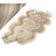 20" (50cm) Deluxe wavy clip in human REMY hair - platinum/light brown