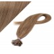 16" (40cm) Nail tip / U tip human hair pre bonded extensions - light brown