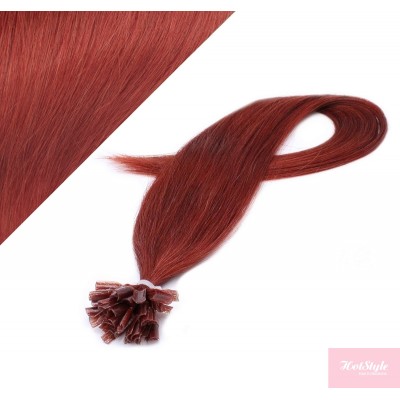 20" (50cm) Nail tip / U tip human hair pre bonded extensions - copper red