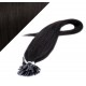 24" (60cm) Nail tip / U tip human hair pre bonded extensions - natural black