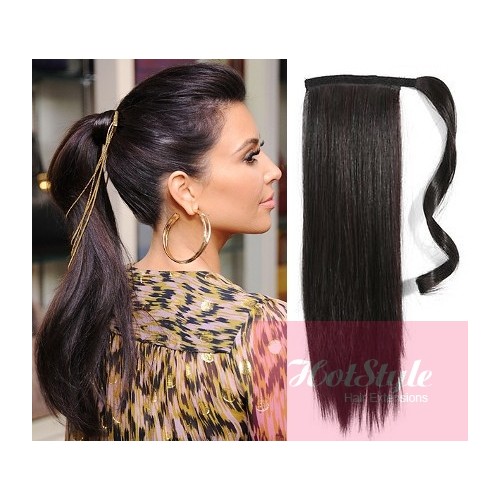 Clip in ponytail wrap / braid hair extension 24 straight